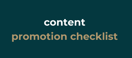 Content Promotion Checklist.
