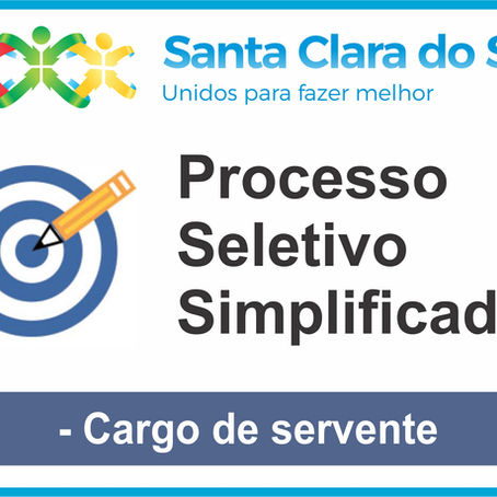 Município faz seleção para o cargo de servente