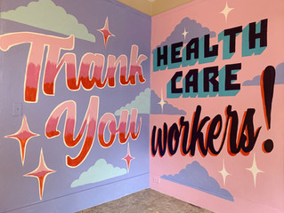 NICO CREATES MURAL AT HOME TO THANK HEALTH WORKERS