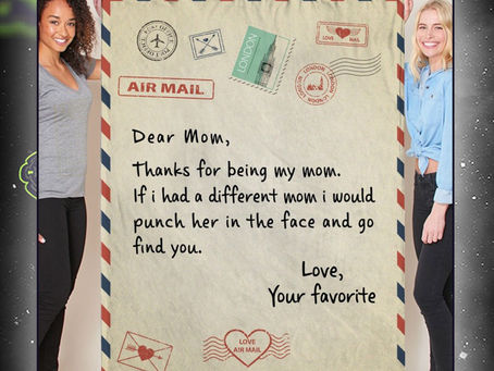 (Fast Shipping) Letter air mail dear mom your favorite blanket