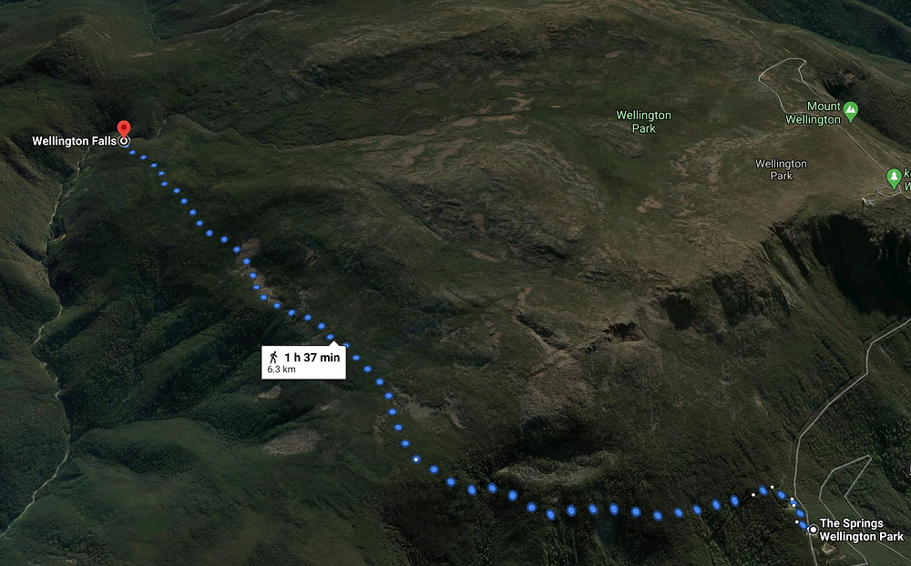 The track to Wellington Falls from The Springs