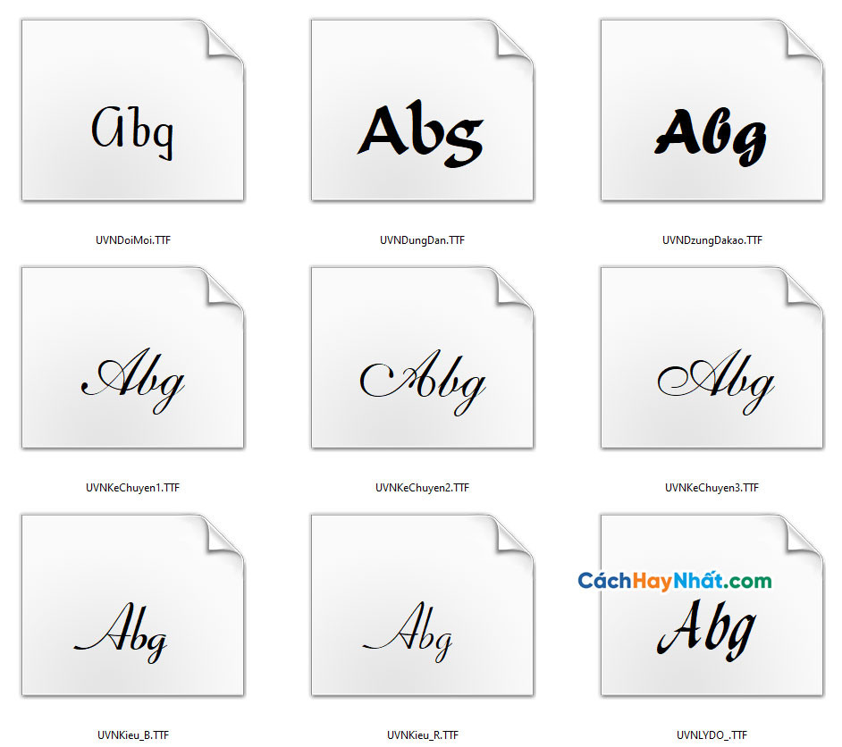 Download bộ 45 Fonts Chữ UVN Tuyệt Đẹp