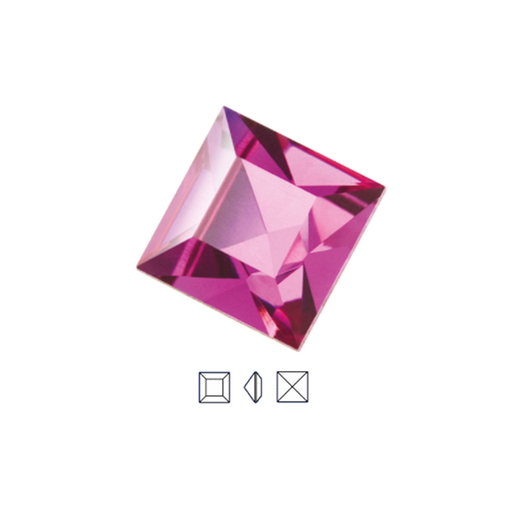 (2-4mm) Square فصوص كريستال صافي مربع content media