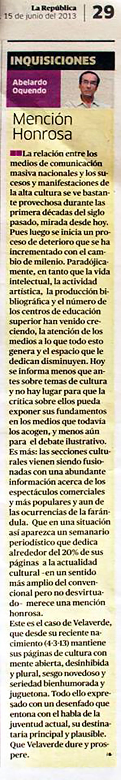 "Seriedad bienhumorada y juguetona" (recuerdo de la revista Velaverde).