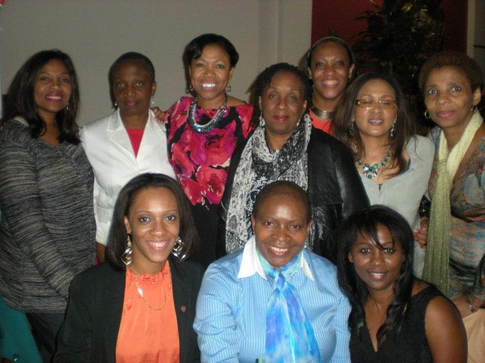 Past president MBHSIAA, Marcia Windross (in red) with MBHS alumnae living in London. 2014 content media
