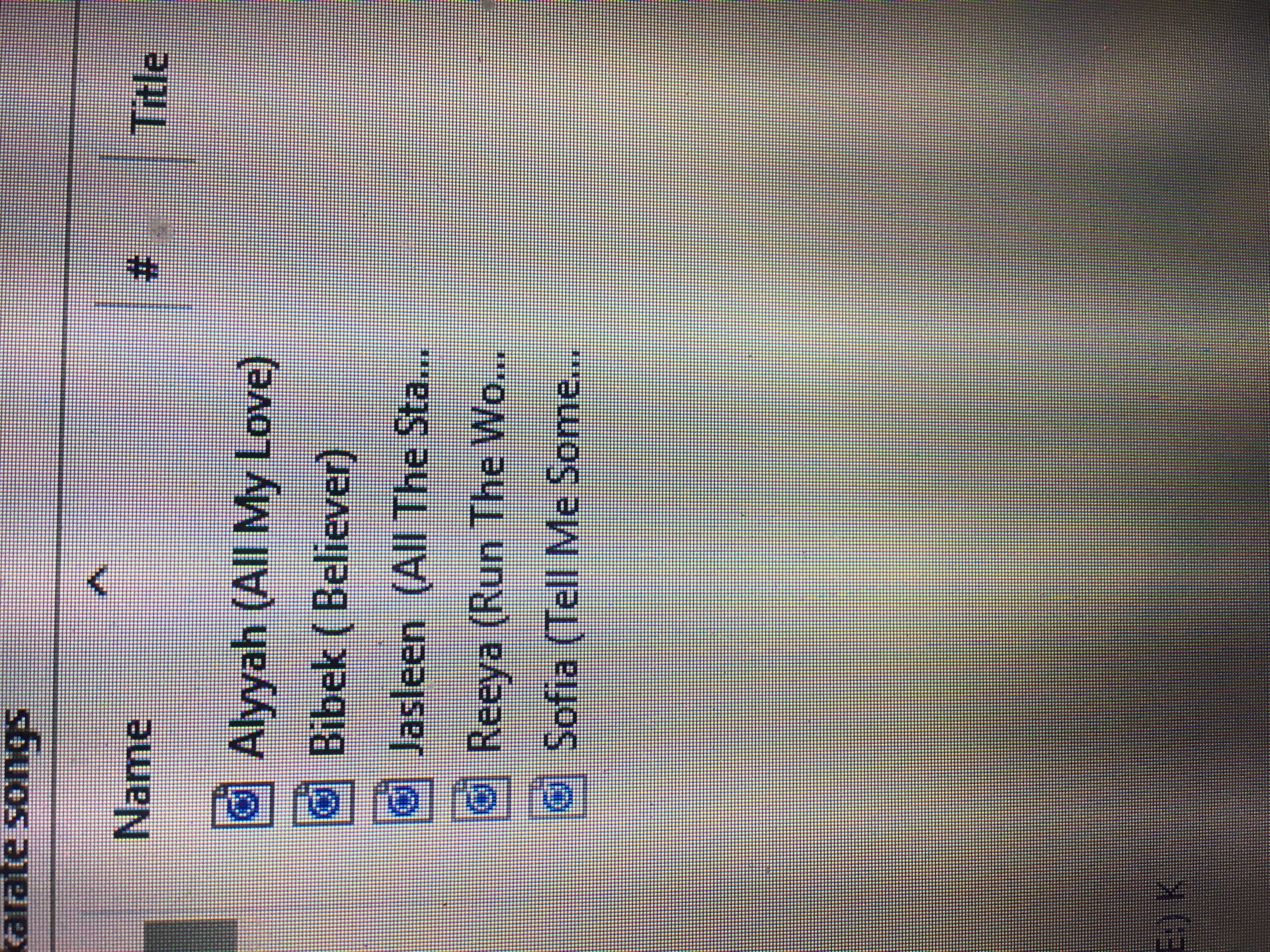 This is all the songs I have now from all u guys content media
