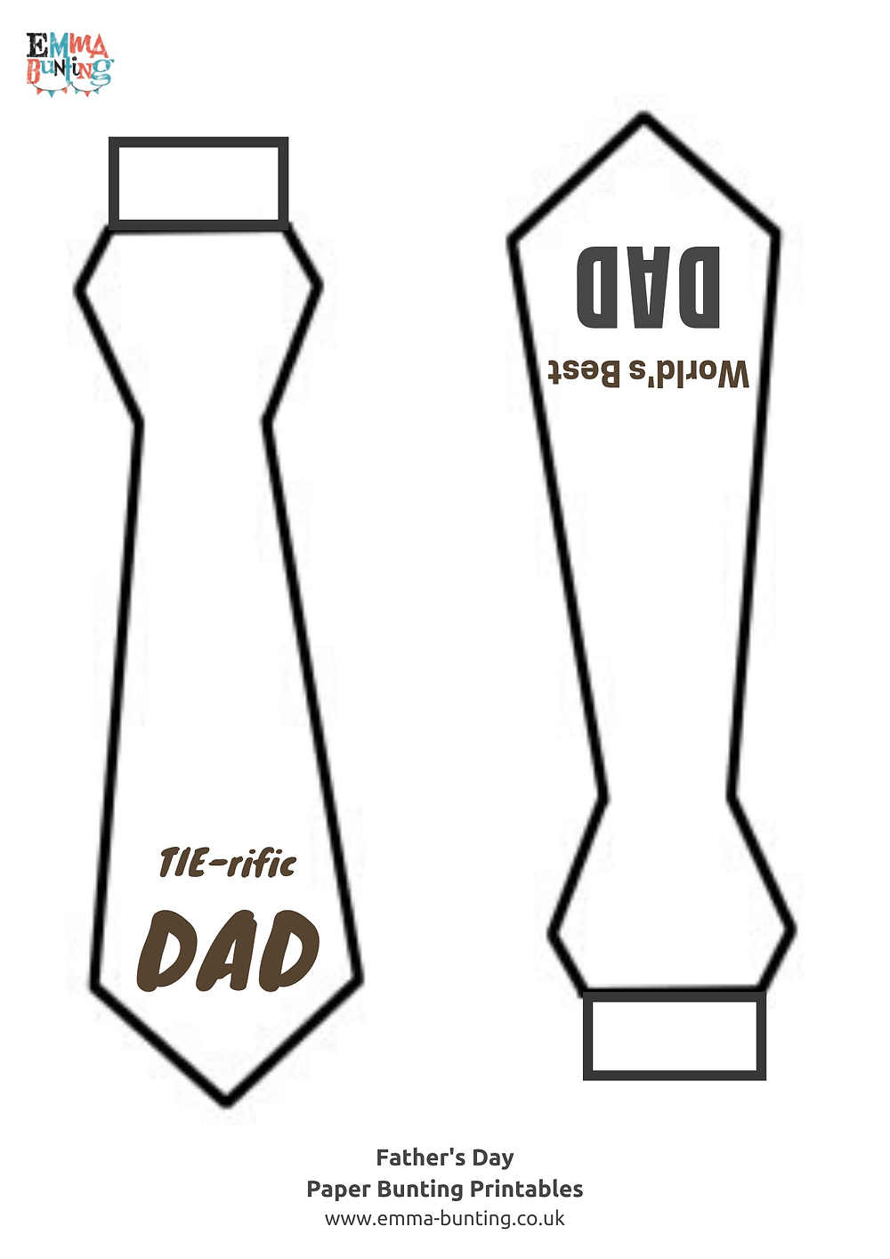 Free Printable Fathers Day Tie from Emma Bunting