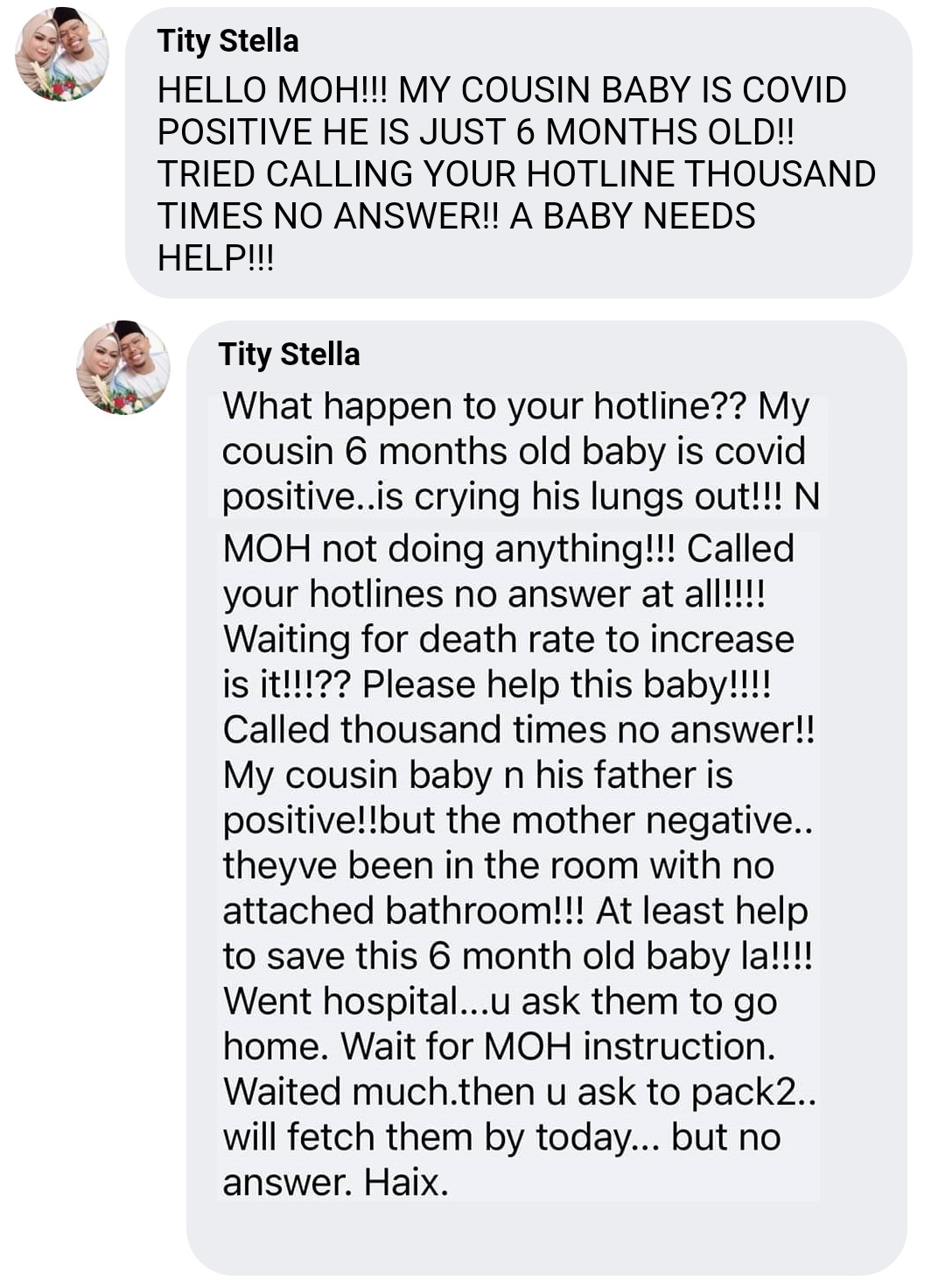 6-month-old baby infected with COVID-19, yet no one at MOH bothers to pick up the phone! content media