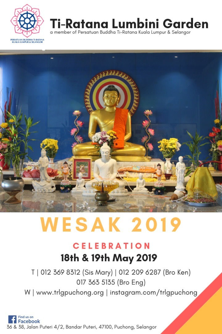 Join us on this Auspicious Day, celebrating the Birth, Enlightenment and Nibbanna of Lord Buddha