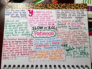 Patience sample page from workshop participant