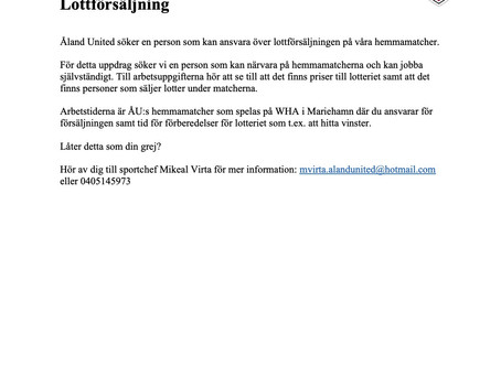 Snart börjar matcherna. Då behövs du!