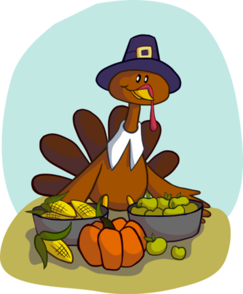 Pilgrim Turkey presenting a feast.