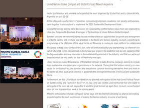 animaná and Hecho por Nosotros participated at the UN Global Compact meeting in Buenos Aires