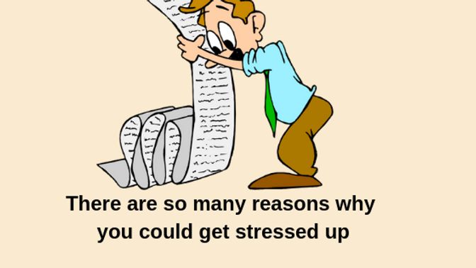 cartoon man holding a long list