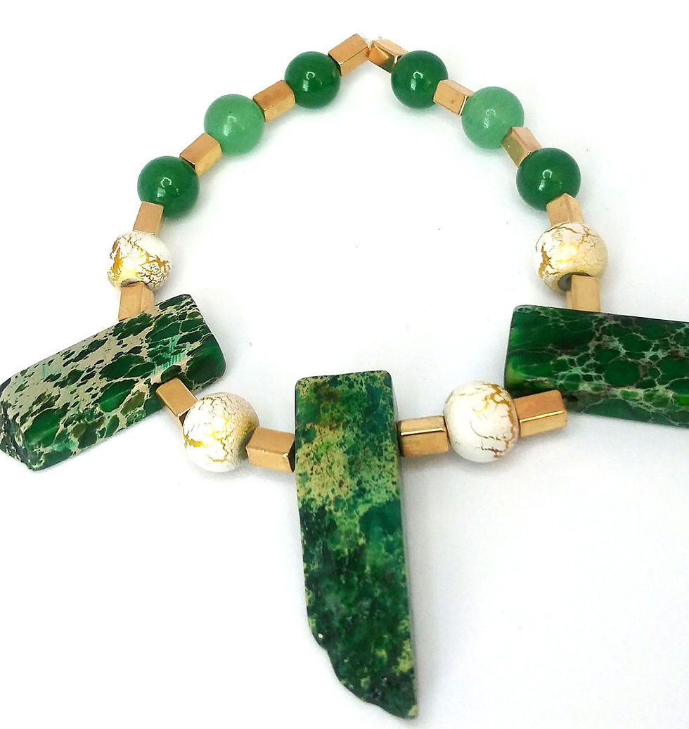 Green Imperial Jasper, Aventurine and White Howlite bracelet