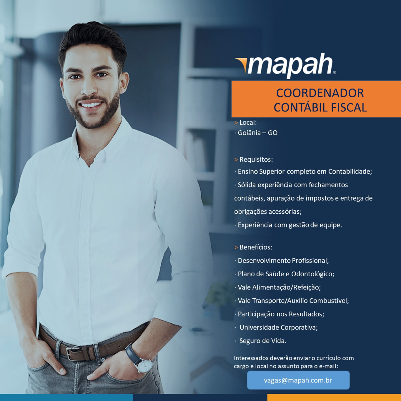 Vaga para Coordenador Contábil Fiscal content media