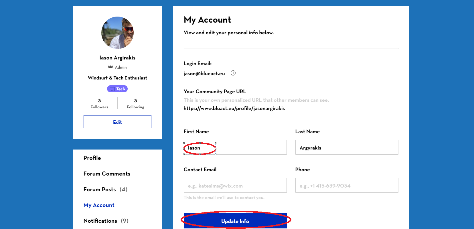 How to update your Account - Personal Info content media