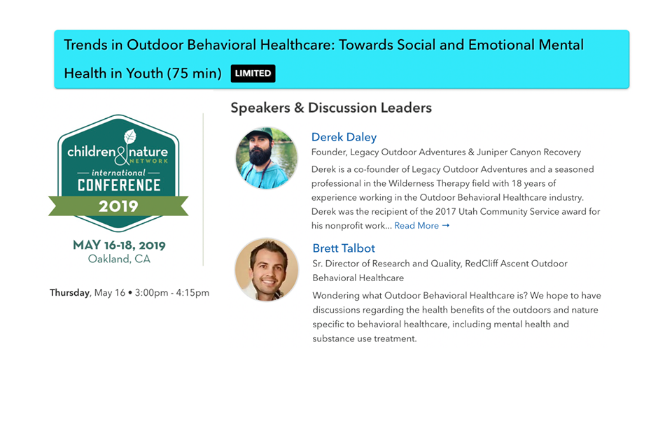Derek Daley, Wilderness Therapy, Brett Talbot, Richard Louv, Children & Nature, #RXoffthecouch