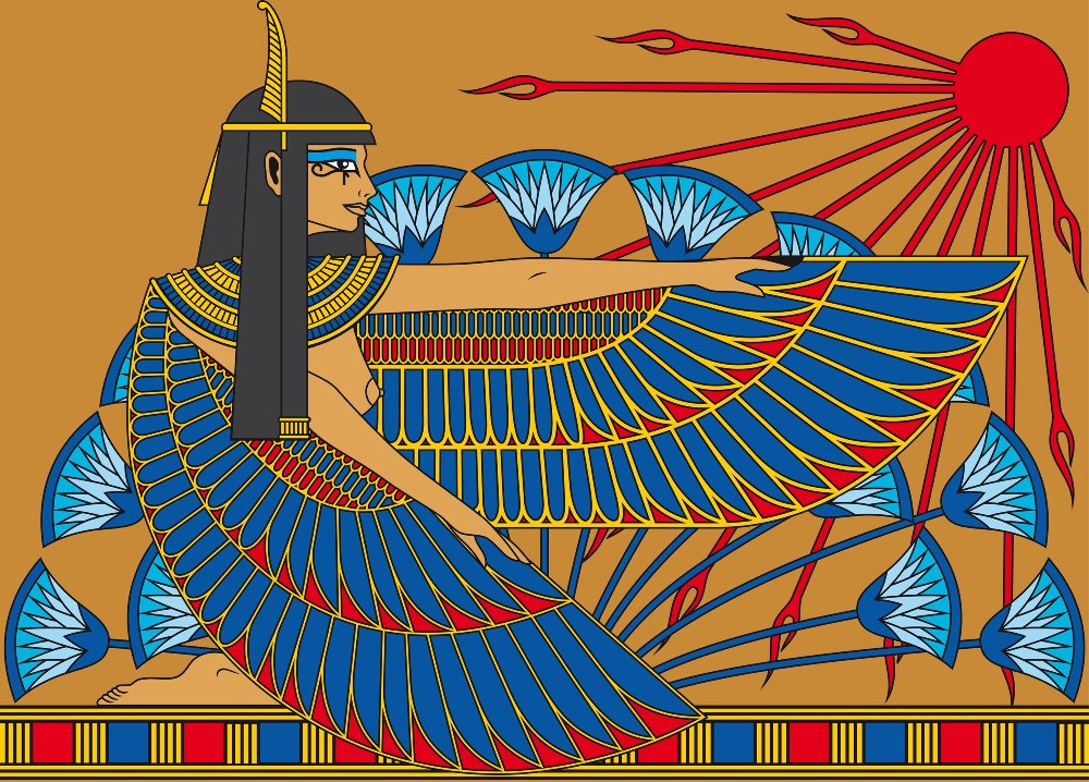 Isis with Blue Lotus Flowers
