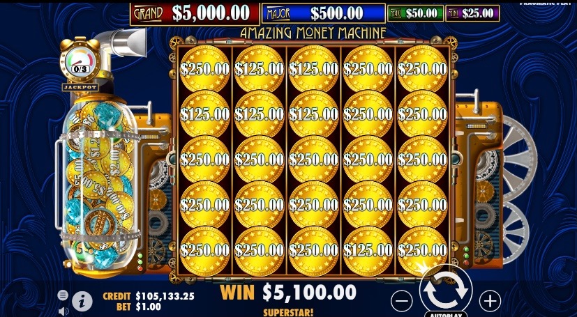 Max win on the amazing money machine...shame it was whilst demoing the game content media