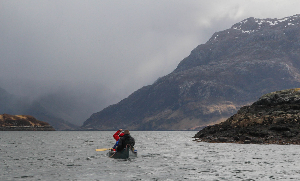 Loch Glendhu ahead, Loch Glencoul to the right