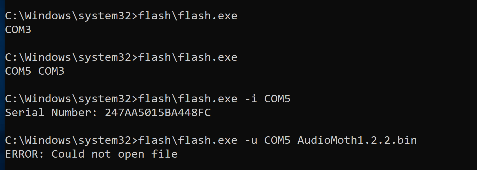Upgrade Firmware 1.2.2 "Error: Could not open file" content media