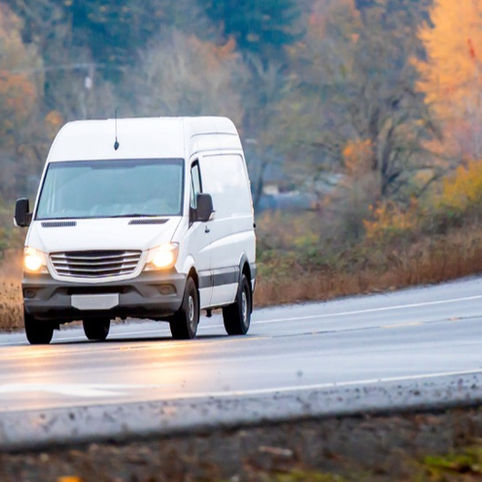 Camper van on the road
