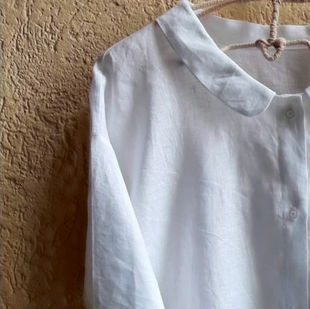 Camicia donna a manica lunga con bottoni davanti