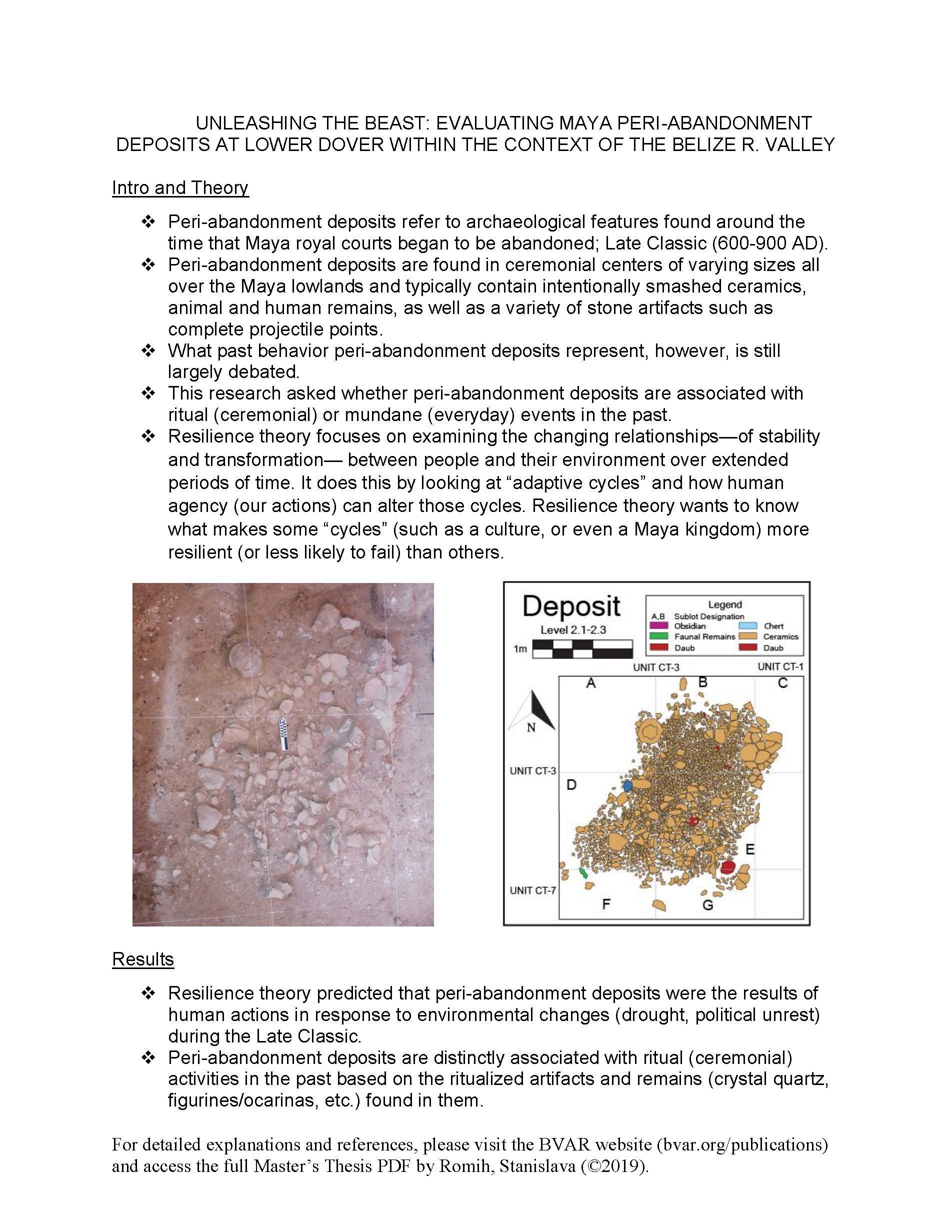 Unleashing the beast: Evaluating Maya Peri-abandonment Deposits at Lower Dover within the Context of the Belize River Valley content media