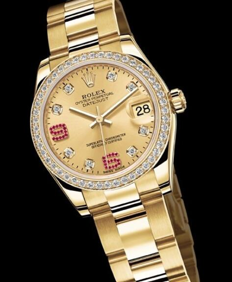 Rolex Datejust Lady 31 mm Oyster Perpetual 178288-73168 Yellow Gold - Diamonds & Rubies content media