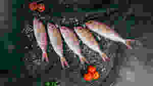 Five raw salted fish