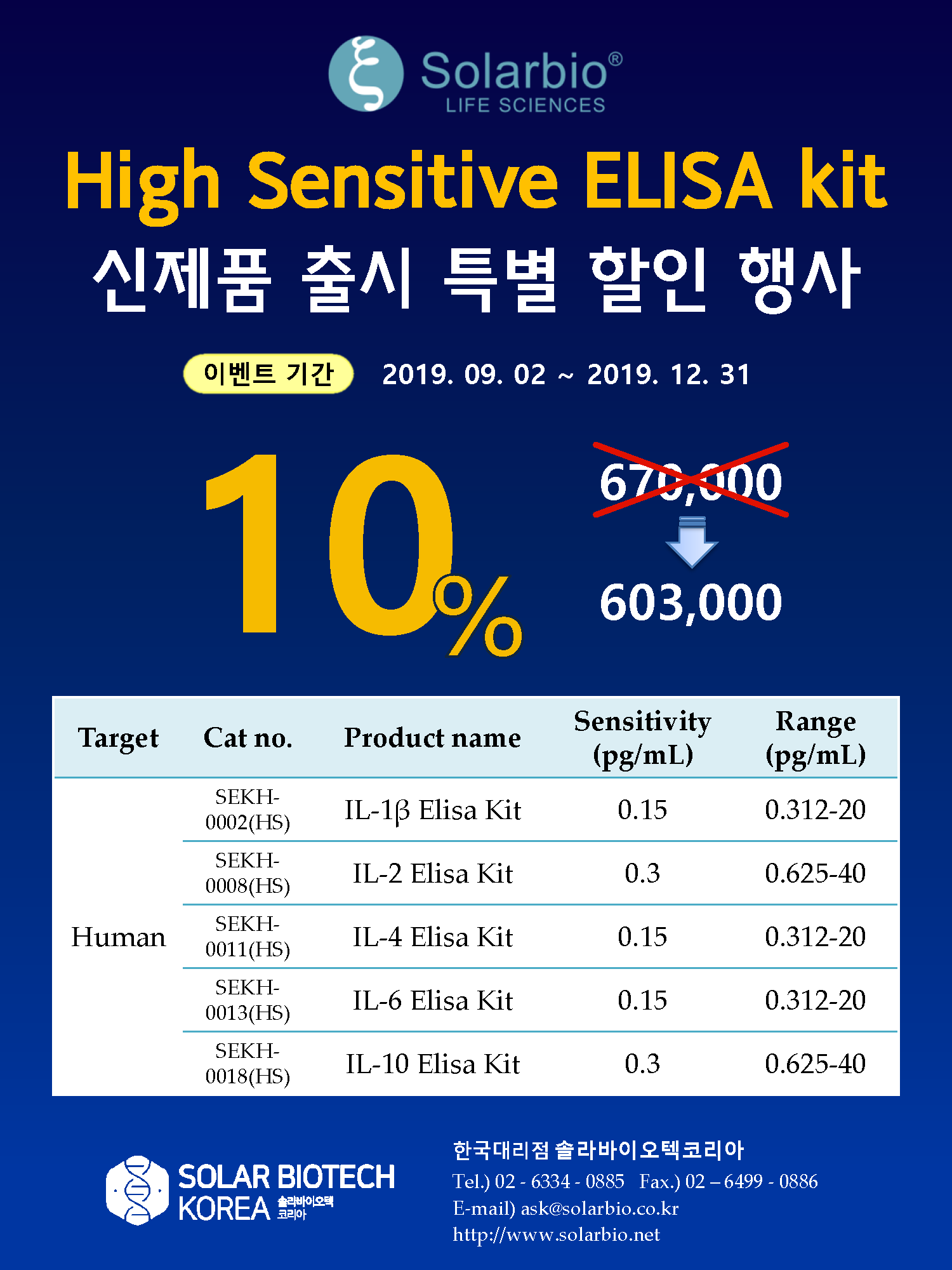 SOLARBIO High Sensitive ELISA kit 10% 할인행사 content media