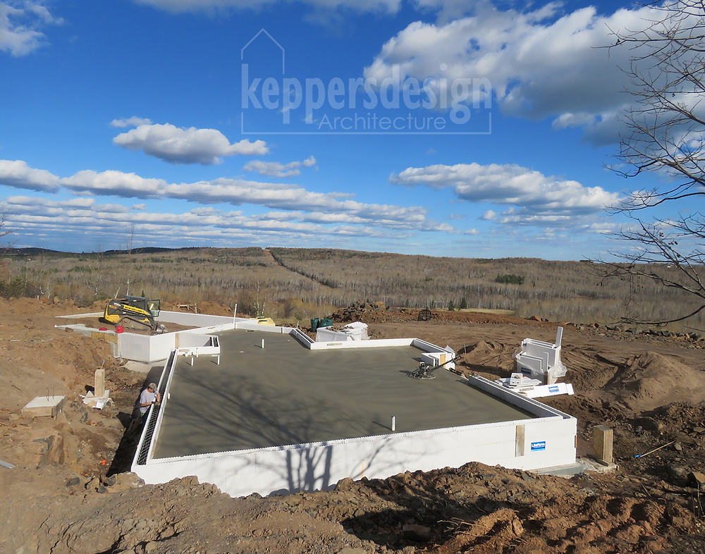 Basement slab with under slab plumbing and ICF frost walls