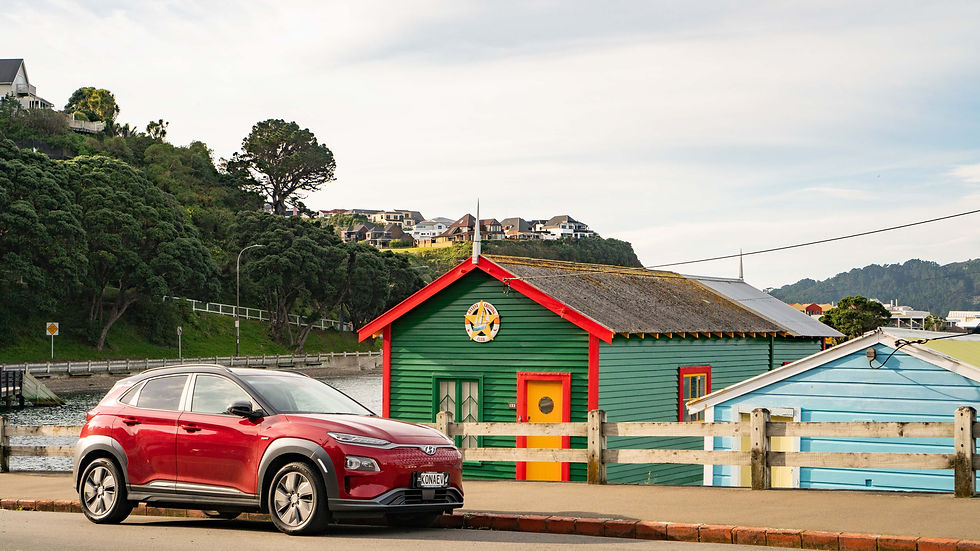 Hyundai Kona Electric 2019 front red Wellington New Zealand Havana