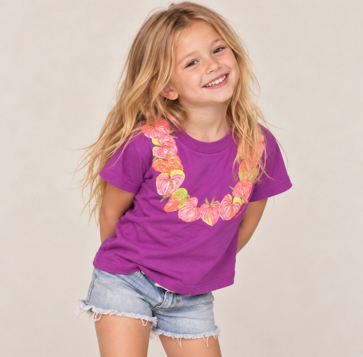 Keiki T shirts - Anthurium - Purple