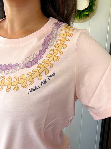 Lei T-Shirt - Pua kenikeni - Pink | Aloha All Day Hawaii