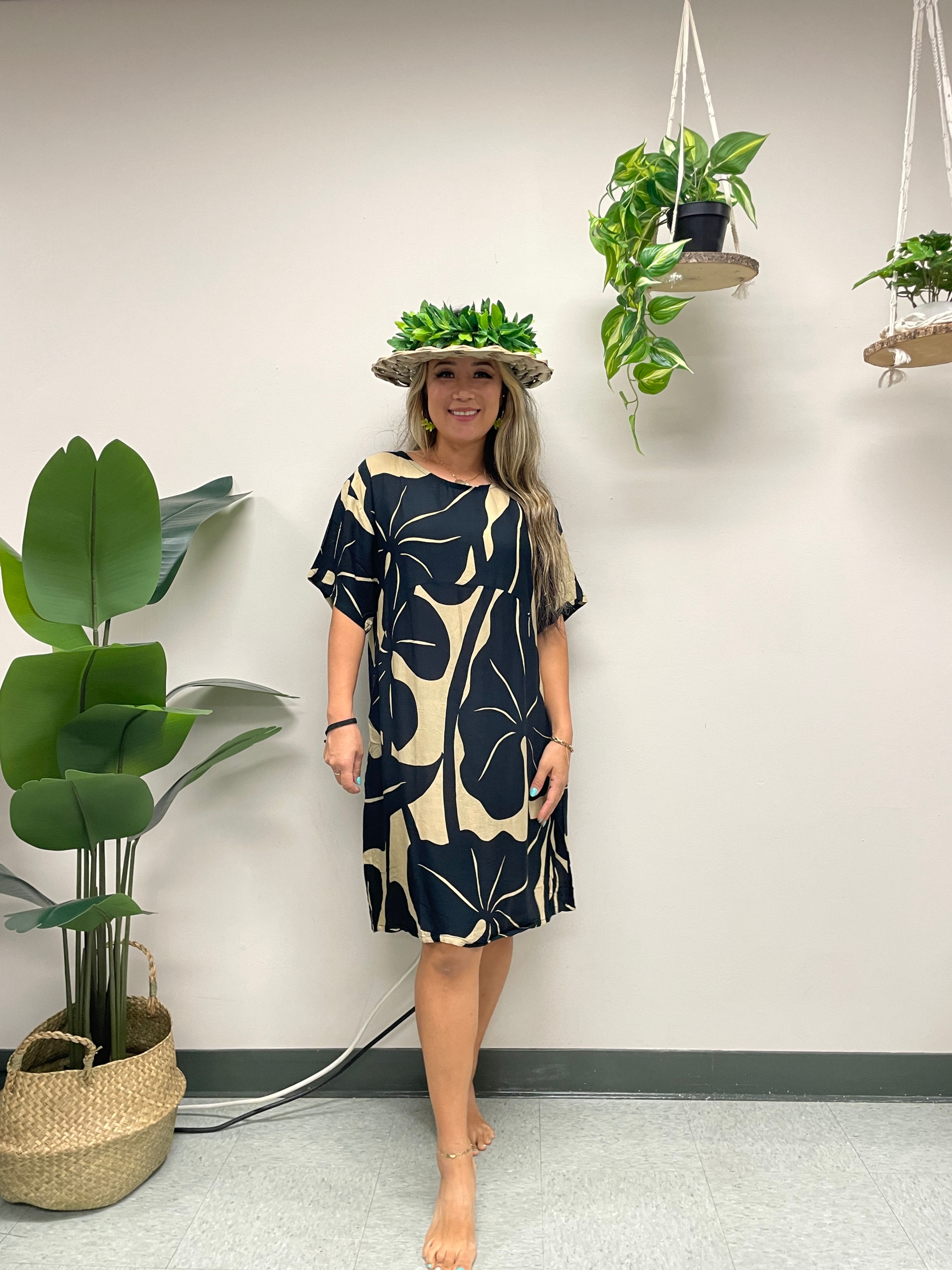 Momi Dress - Kalo - Tan/Black