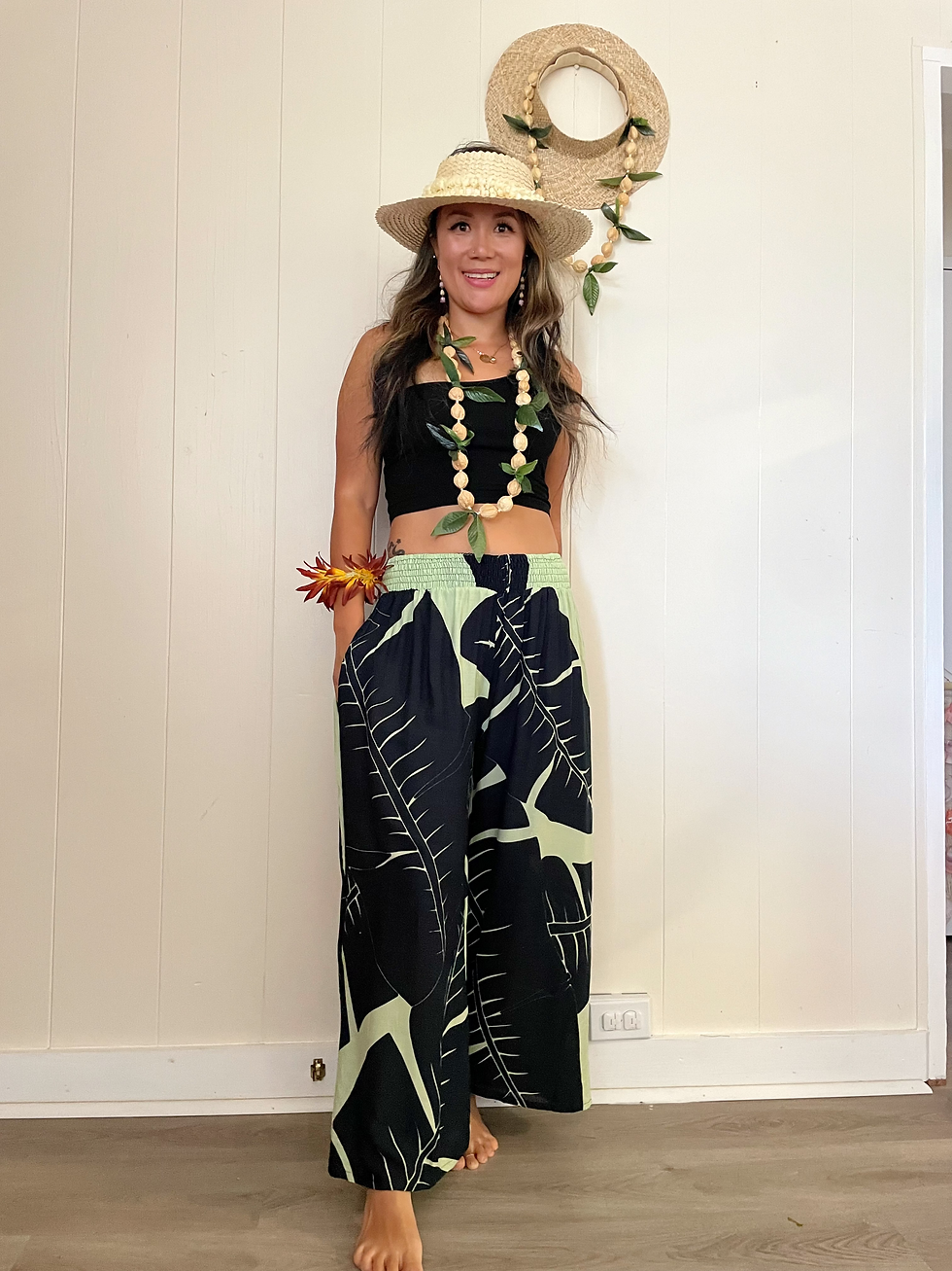 Thumbnail: Haleiwa Palazzo - Banana Leaf - Patina Green/Black