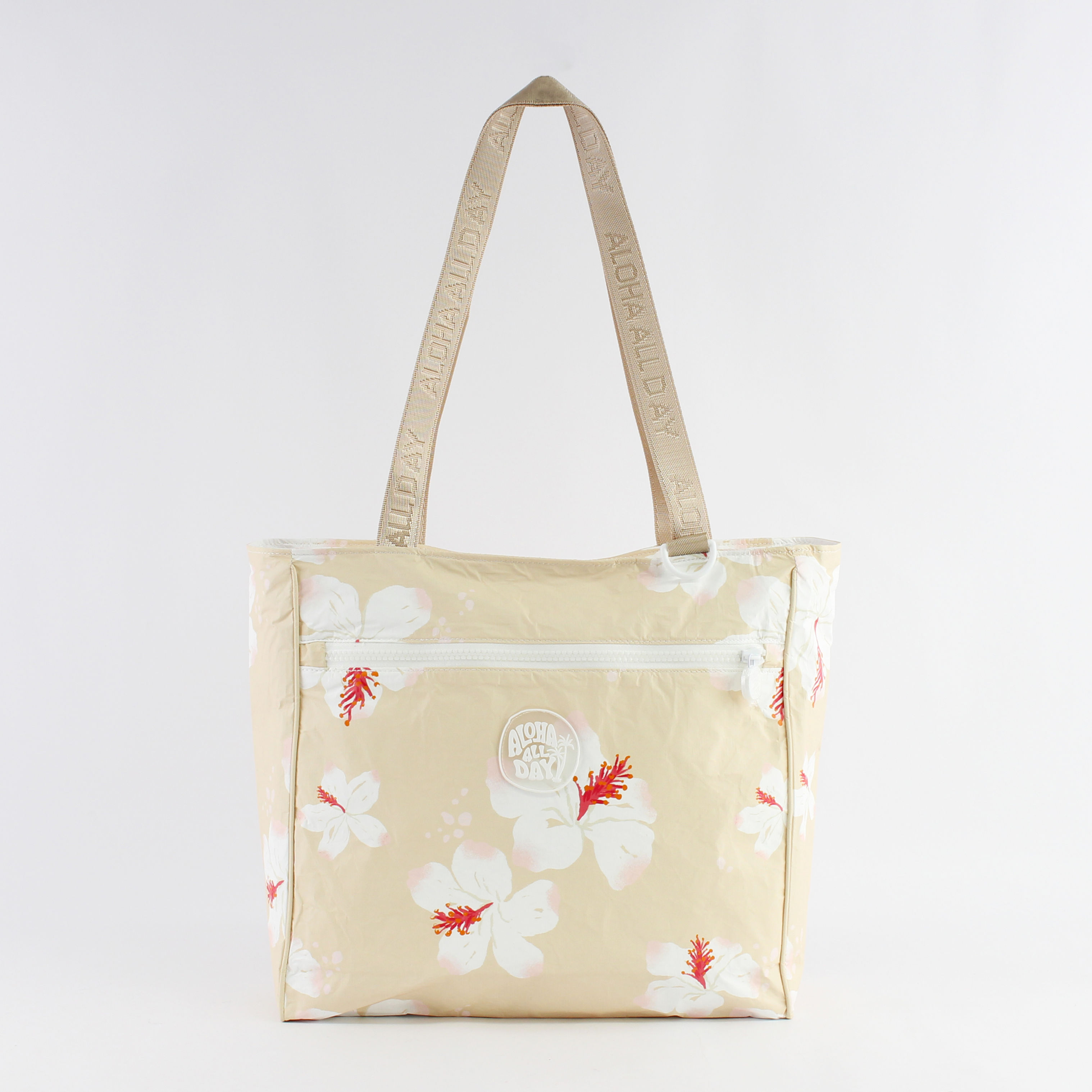 Everyday Tote bag - HIbiscus -Cream