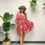 Thumbnail: Maile Dress - Small Ohia - Red Dahlua/Soft Pink