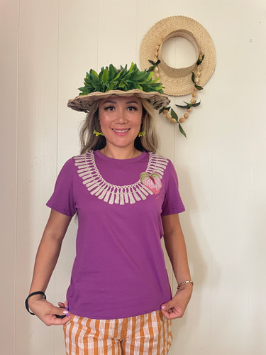 Lei T-shirt - Micronesian Ginger Lei - Purple (Limited edition