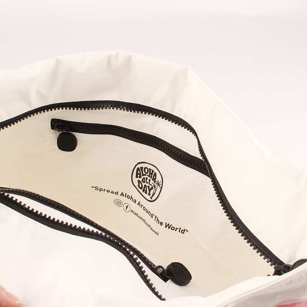 Thumbnail: Tyvek Tote Bag - Humpback whale with Naupaka