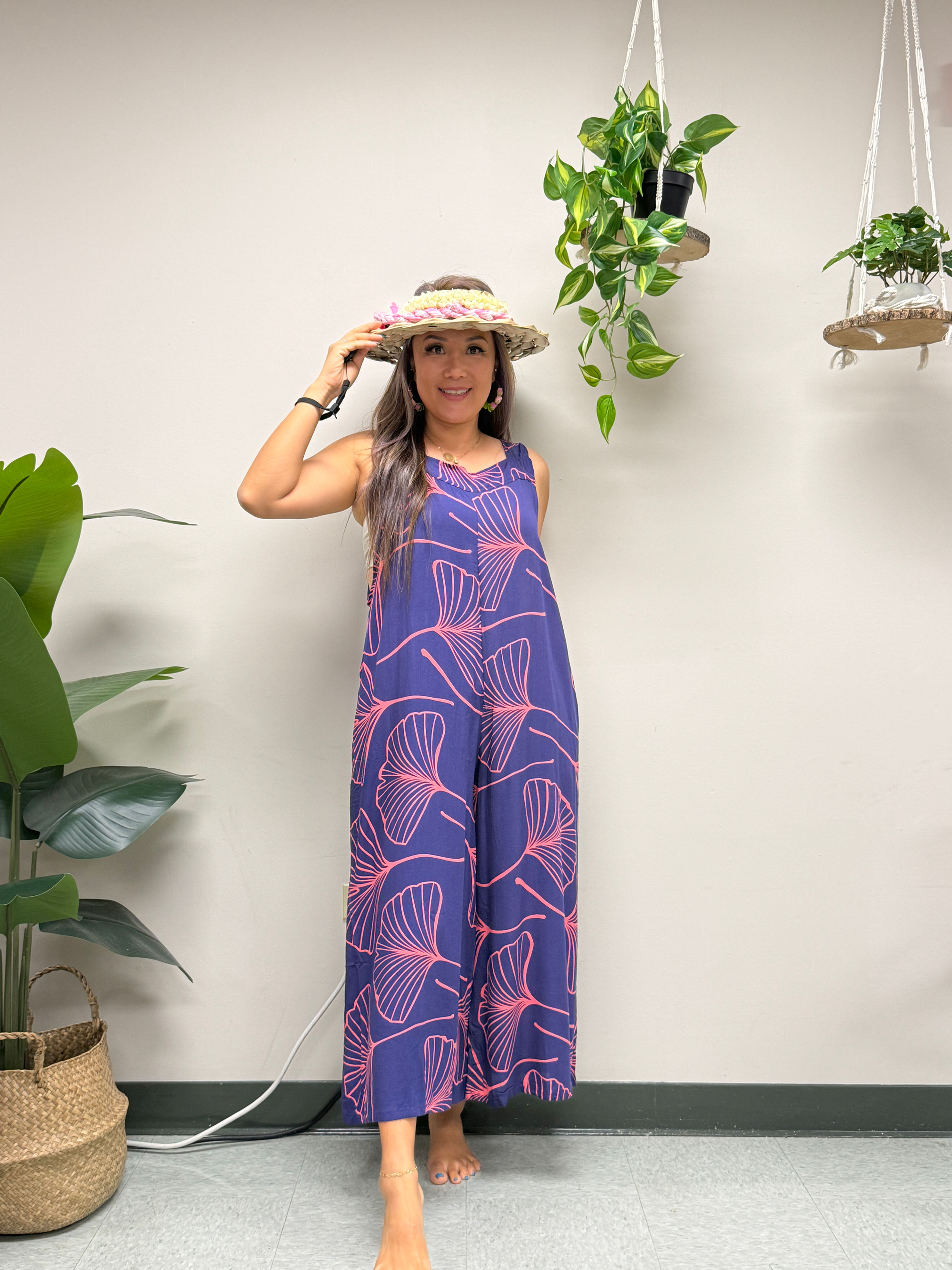 Brooklyn Romper- Gingko - Rhondonite/Tea Rose