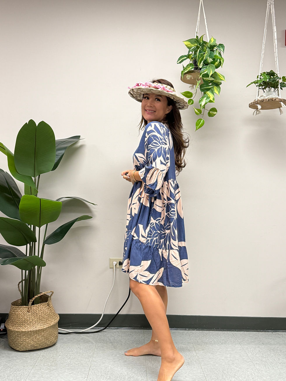 Thumbnail: Maile Dress - Maile Lei - Crown Blue/ Soft Pink