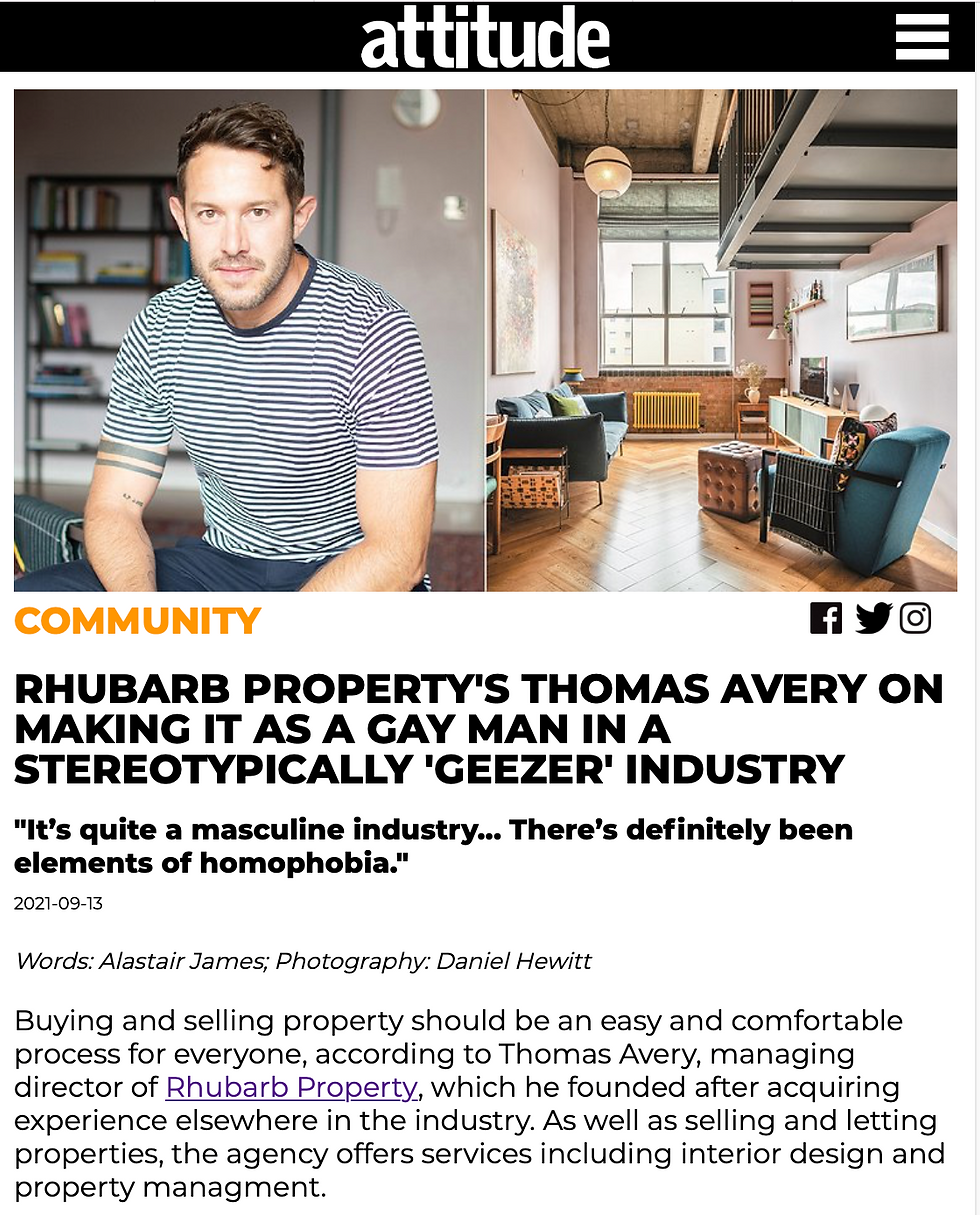 Rhubarb Property's Thomas Avery on Making It as a Gay Man in a Stereotypically 'Geezer' Industry