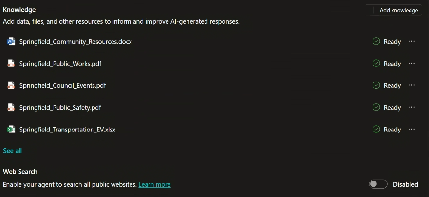 Copilot Studio Knowledge-Constrained Reasoning
