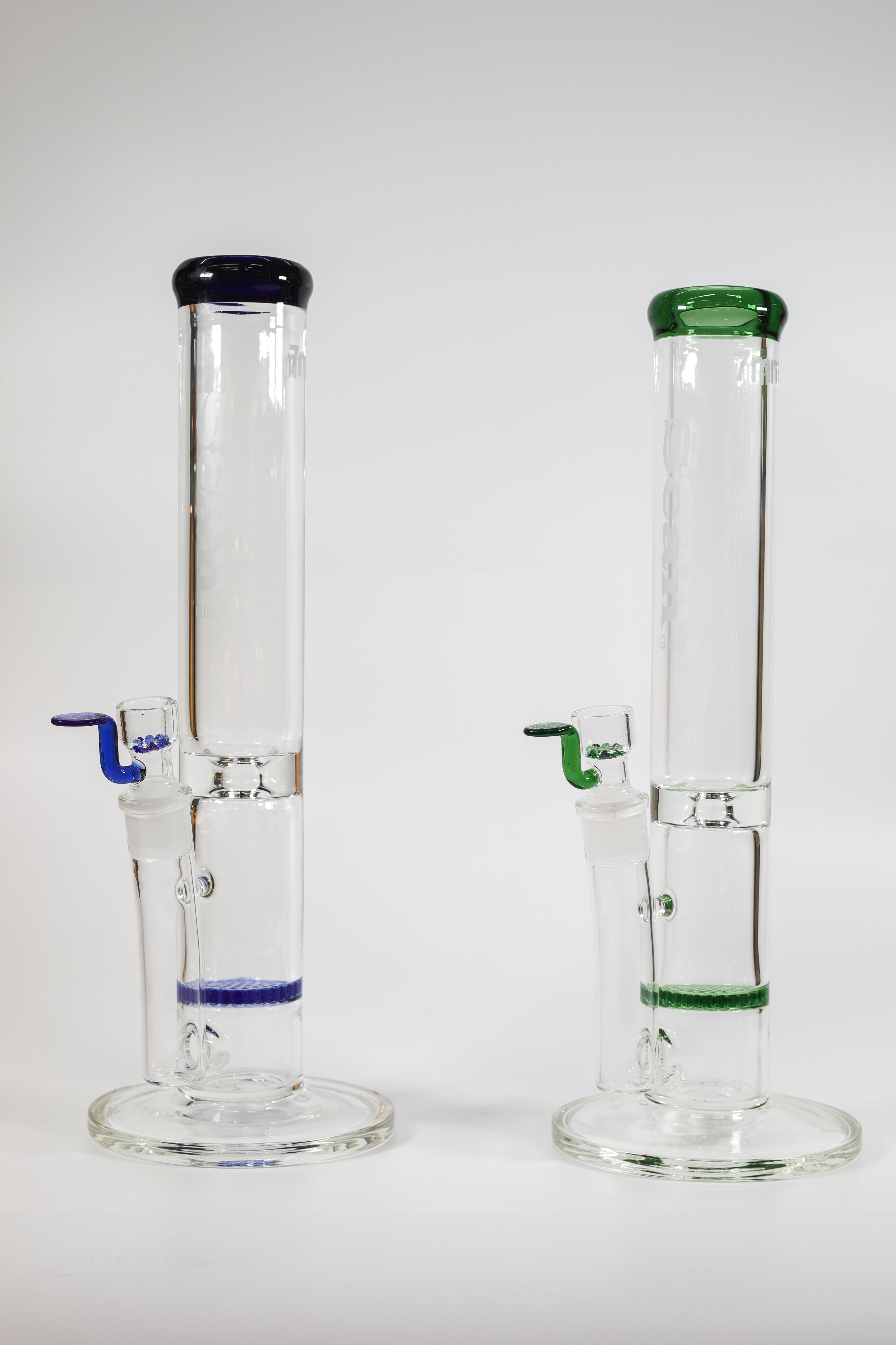 Straight tube honey comb perc bong