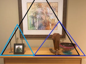 How to create Visual Triangles in your home décor for balanced, relaxing spaces. Easy styling tips from artist Kate Moynihan