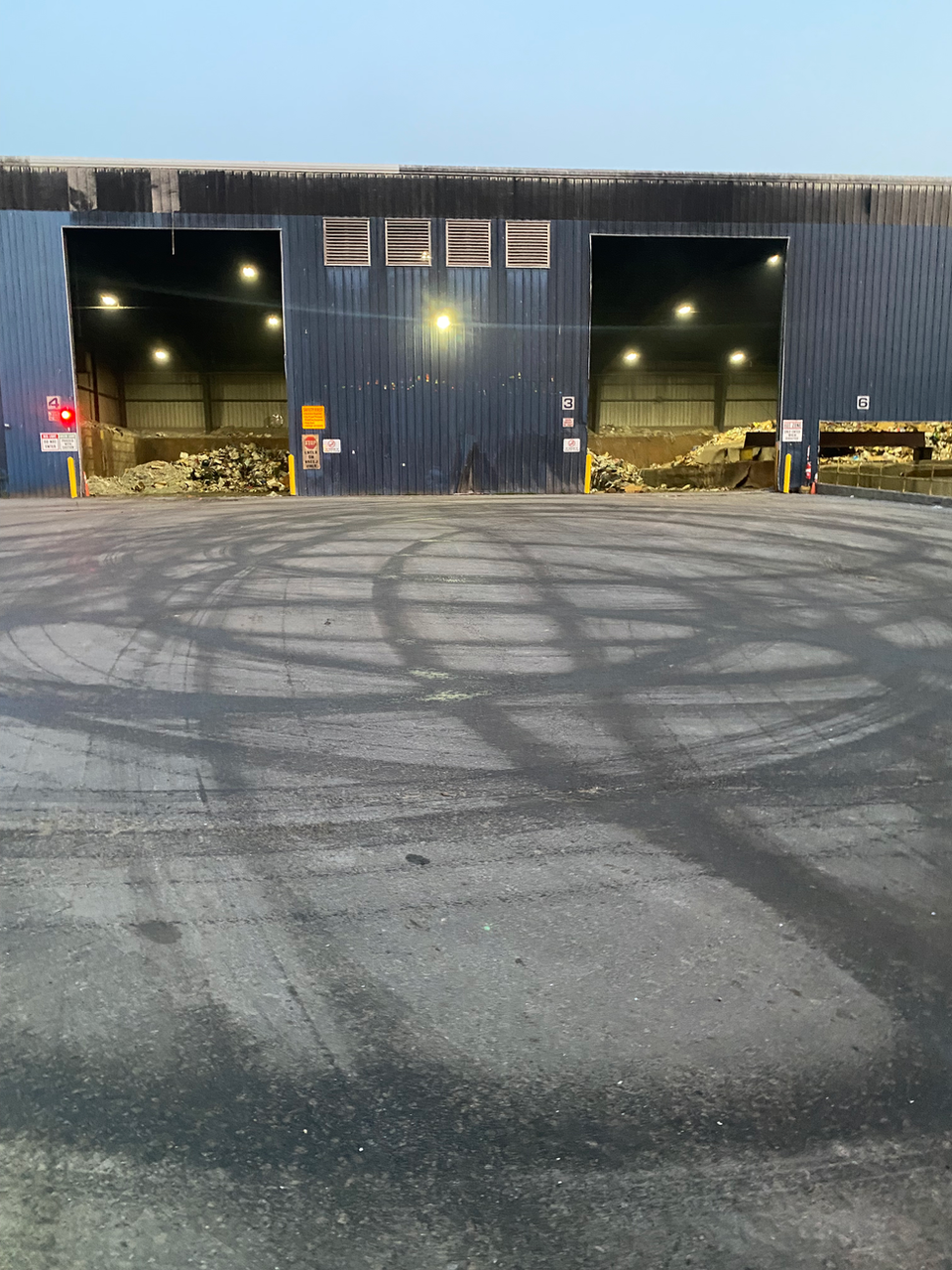 cleanly swept transfer station yard