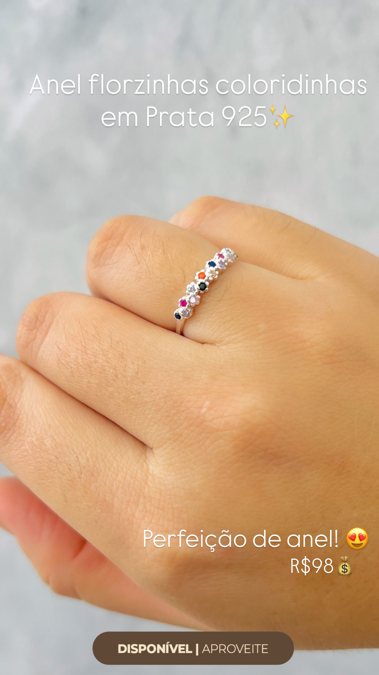 Anel florzinhas coloridas